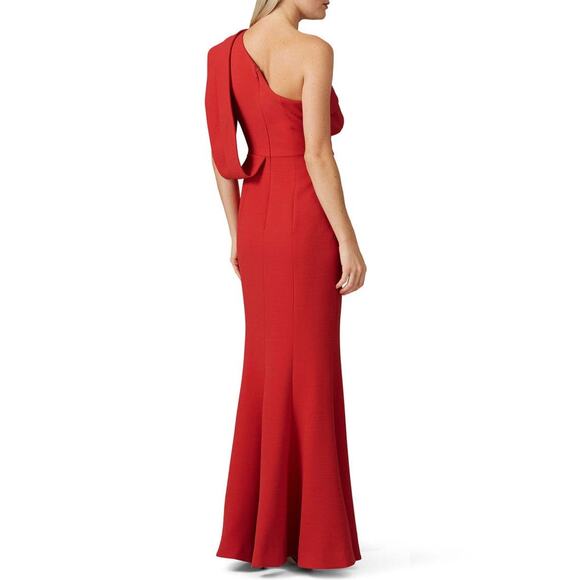 C/MEO Collective Fragment Solid Red One Shoulder Slit Cocktail Gown Size 8 - Picture 2 of 7